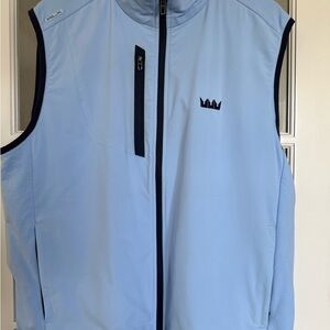 RLX Ralph Lauren Light Blue Vest with Navy Trim